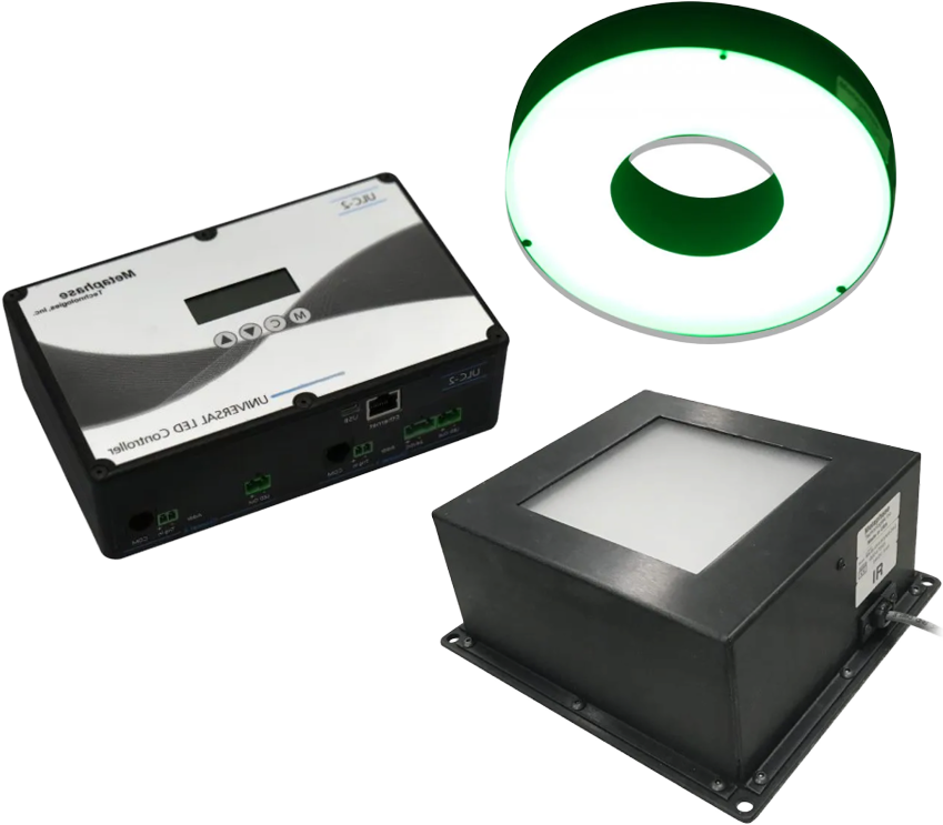 Metaphase LED lighting systems including backlights, ring lights, and dome illumination